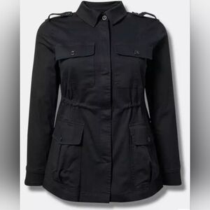Torrid - Stretch Twill Anorak Jacket - 4X - Deep Black
